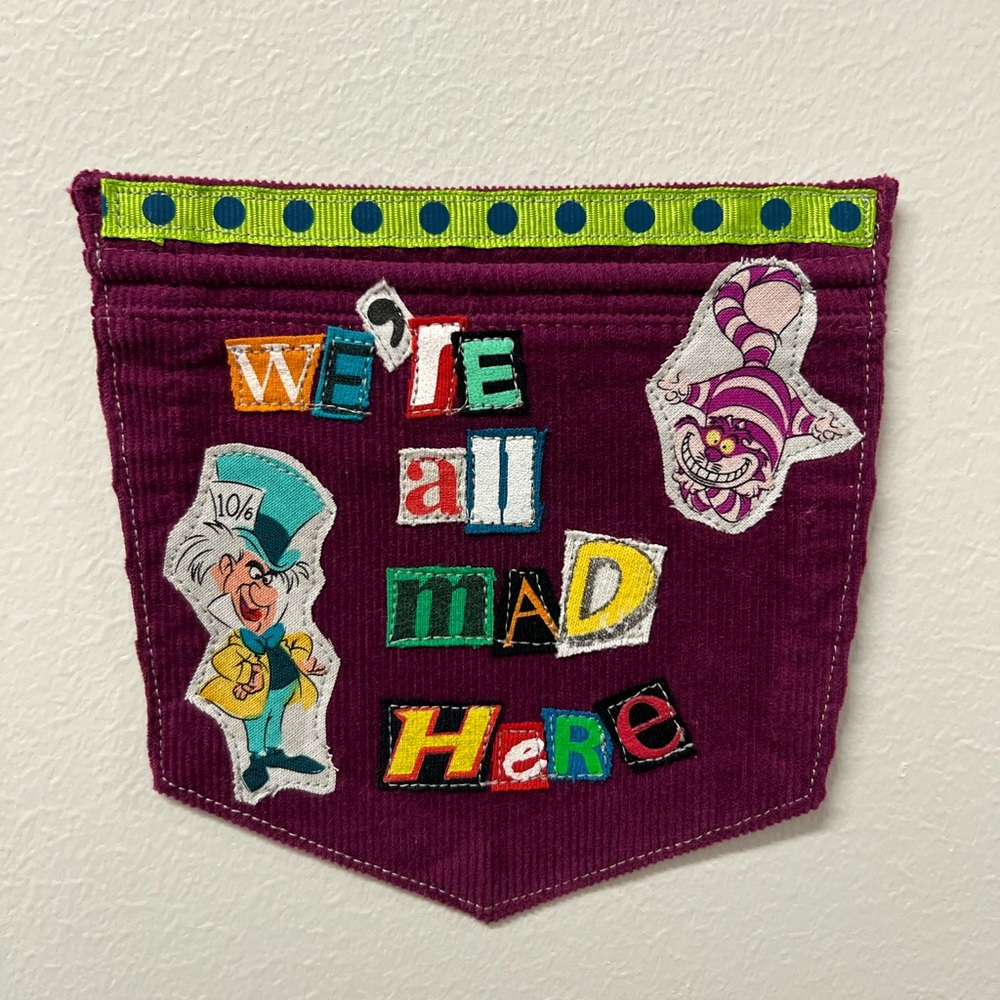 All mad here art collage patch